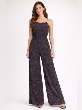 Cupcakes and Cashmere Shimmer Wide-Leg Jumpsuit – Keyhole Back